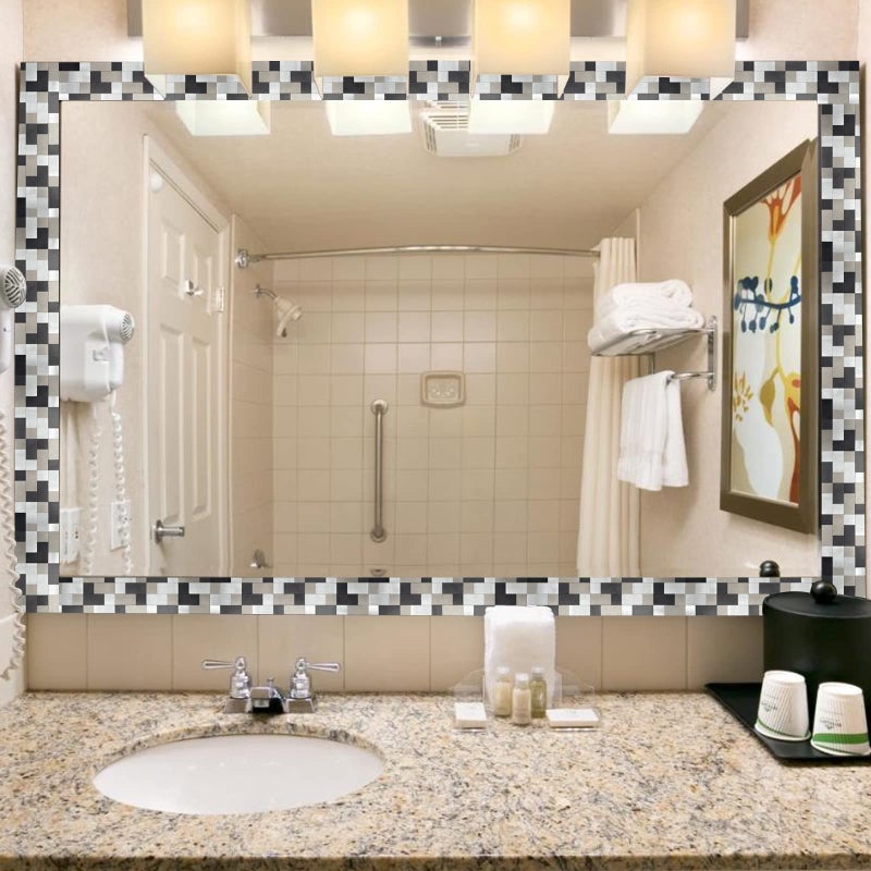 Crystiles Kitchen Countertop Peel and Stick Brushed Metal Tile, 15" X 4" Aluminum Wall Tile Backsplash, Item #61504601, 4-Pack - Image 5